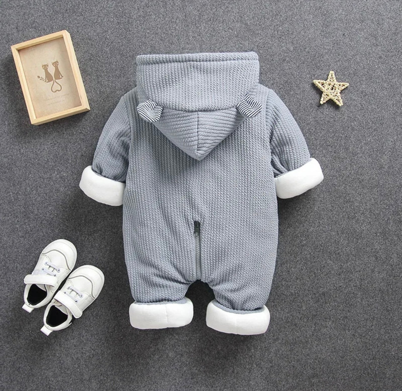 Peekaboo Bear Zip up Romper