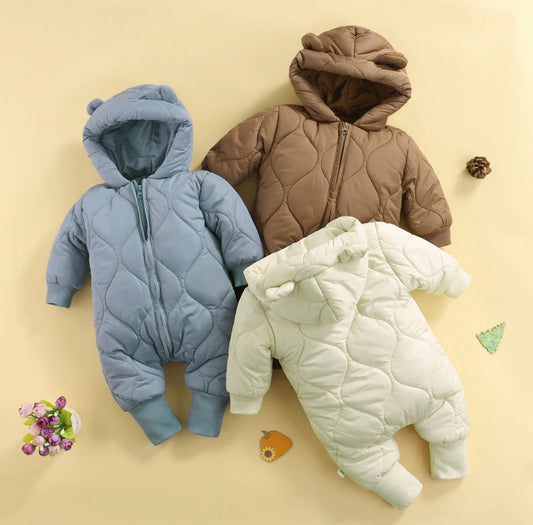 Quilted Pram Suit with Ears