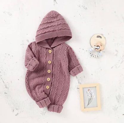 Cable Knit Hooded Romper