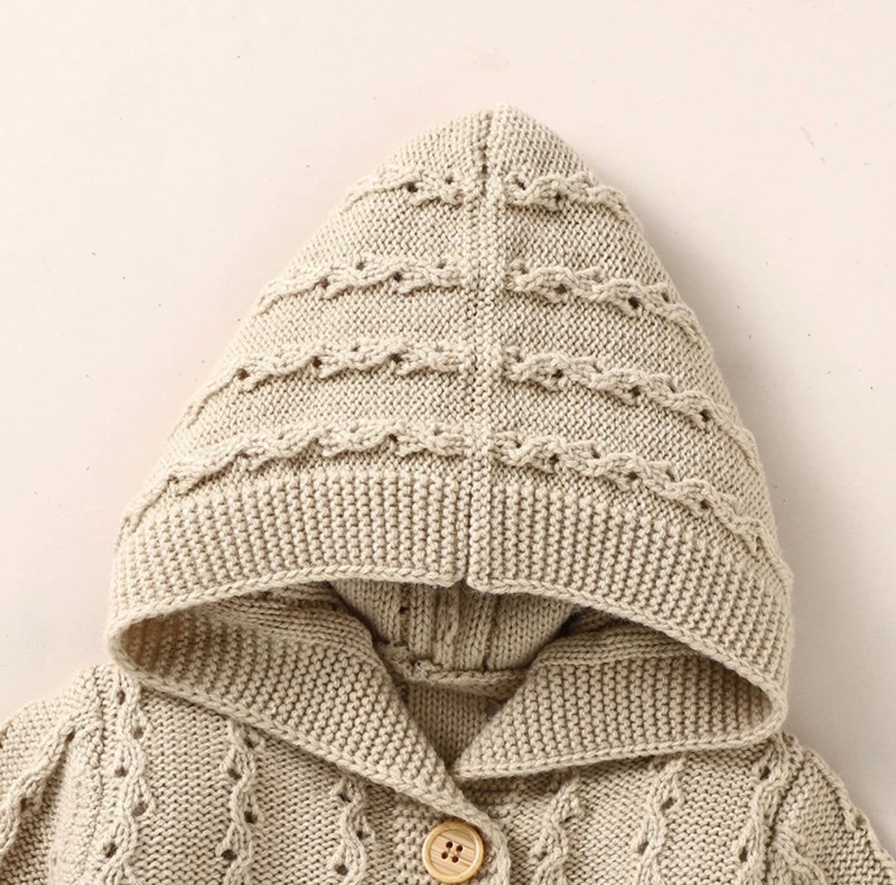 Cable Knit Hooded Romper