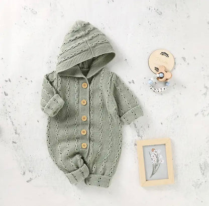 Cable Knit Hooded Romper