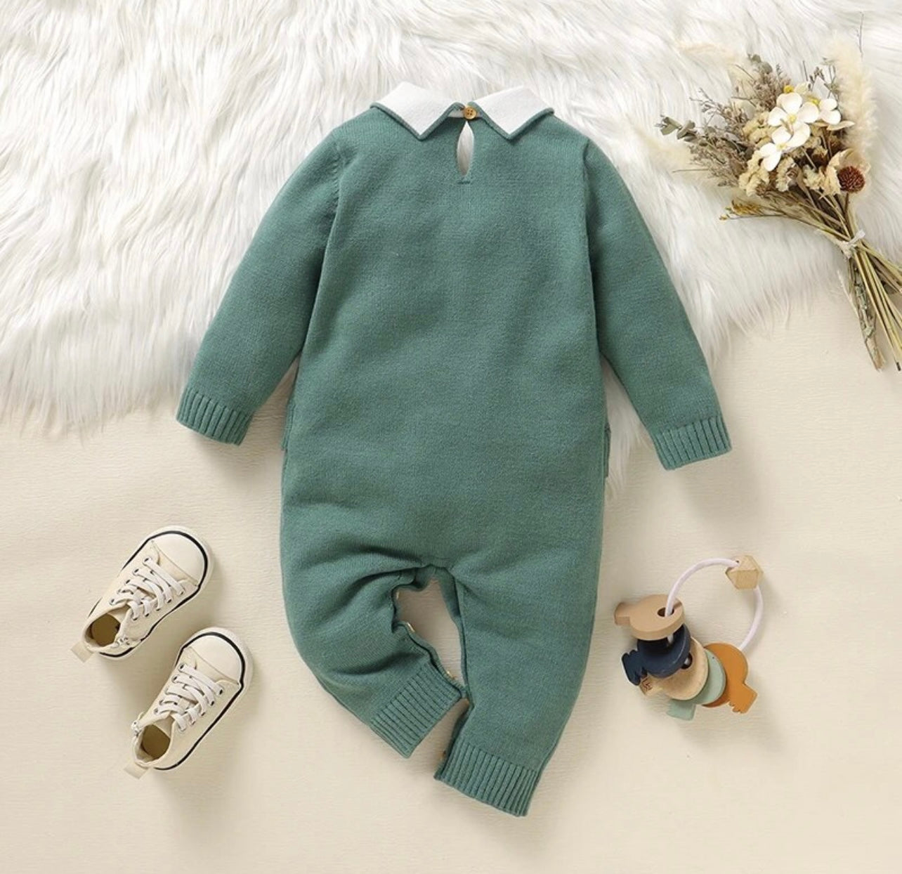 Collared Knitted Romper