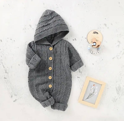 Cable Knit Hooded Romper