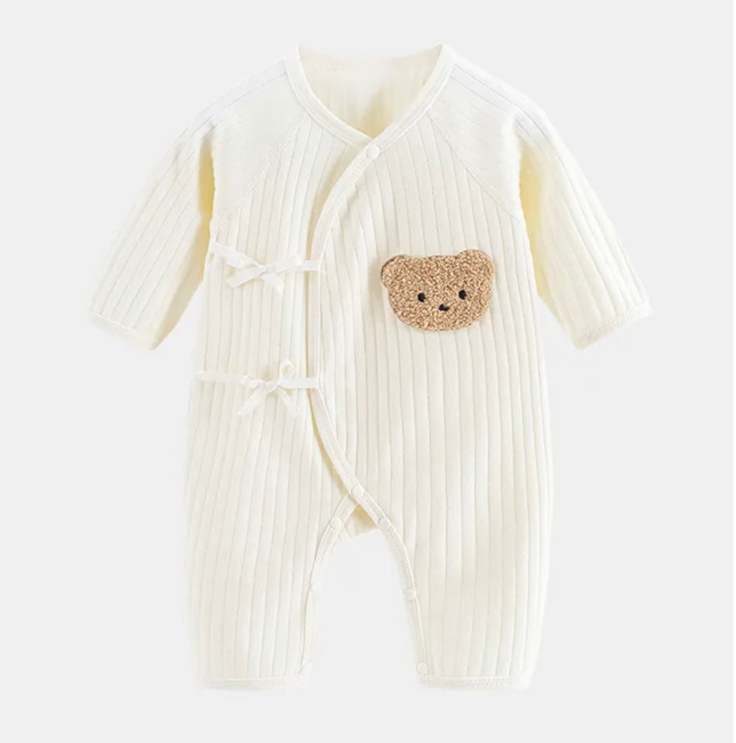 Bear Boucle Wrap Baby Grow Romper