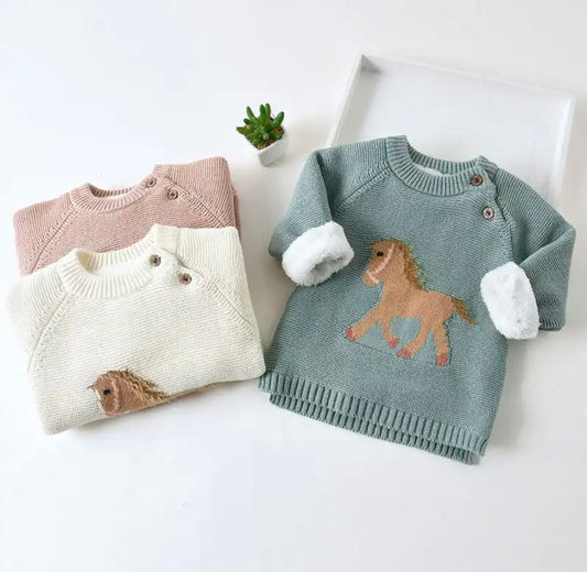 Knitted Fleece Horse Jumper