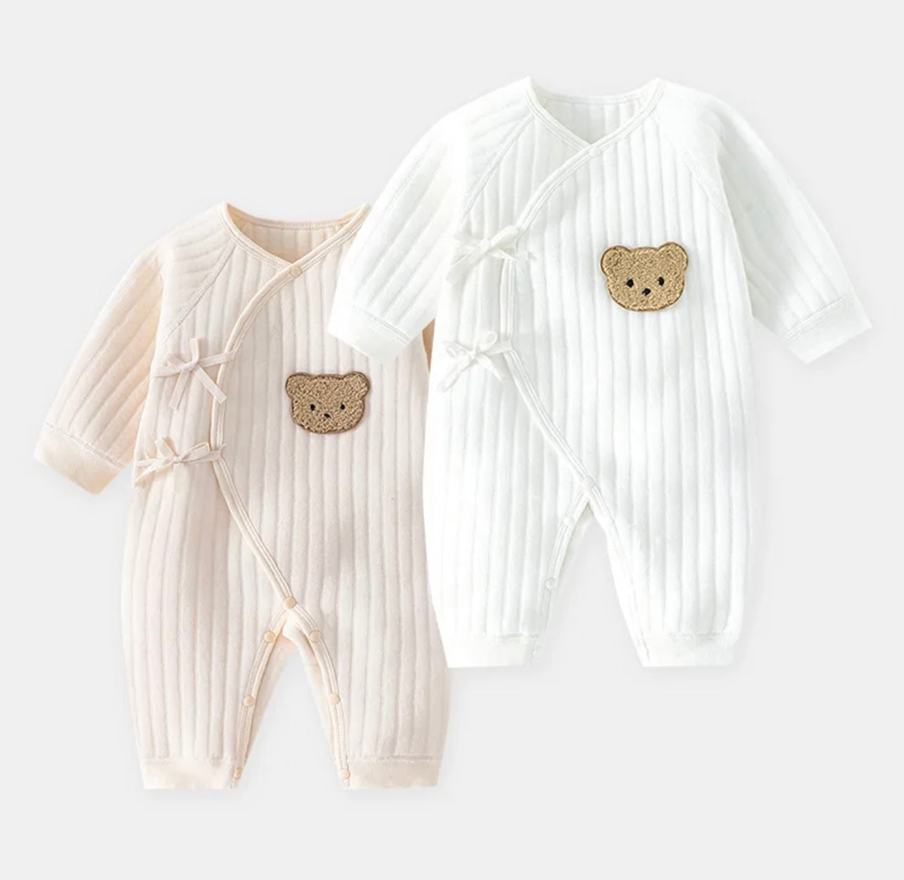 Bear Boucle Wrap Baby Grow Romper