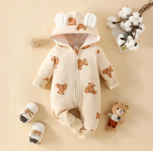 Beige Bear Romper