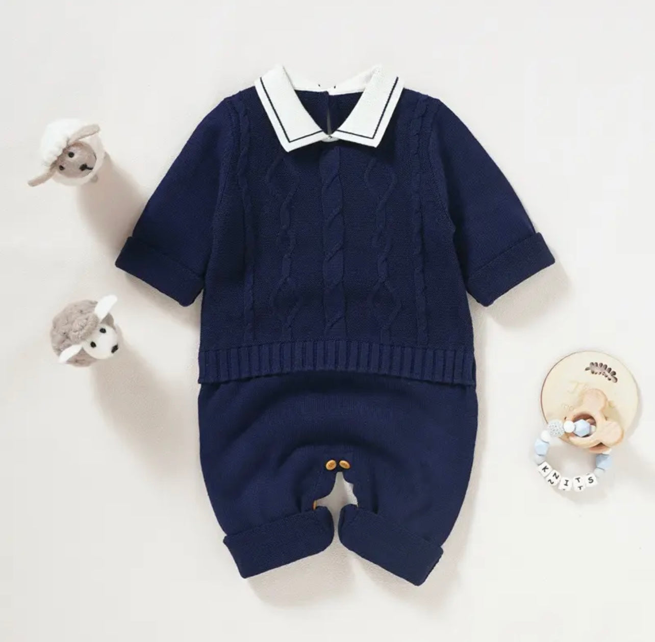 Navy Nautical Romper