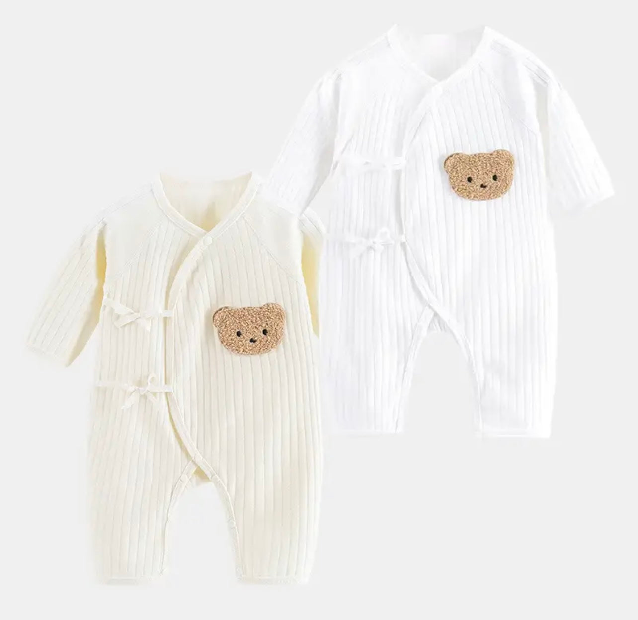 Bear Boucle Wrap Baby Grow Romper