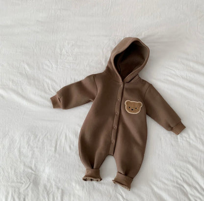 Hooded Teddy Baby Romper